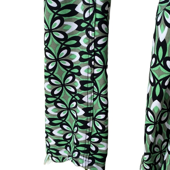 NWT 💚🖤🤍 Lily Geometric Retro Patterned Long Open Topper, Elastic Waist Tie 2X - Picture 7 of 11